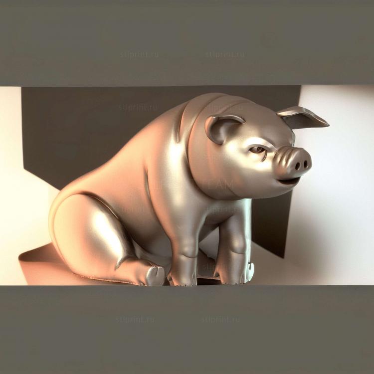 Свинья сидит