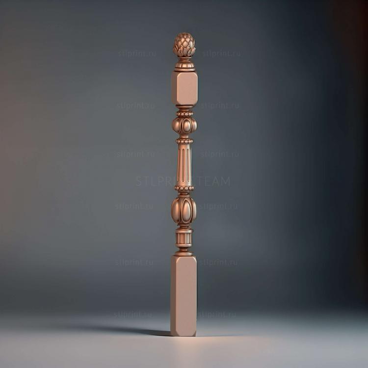 3d stl модель столба с навершием/шишкой