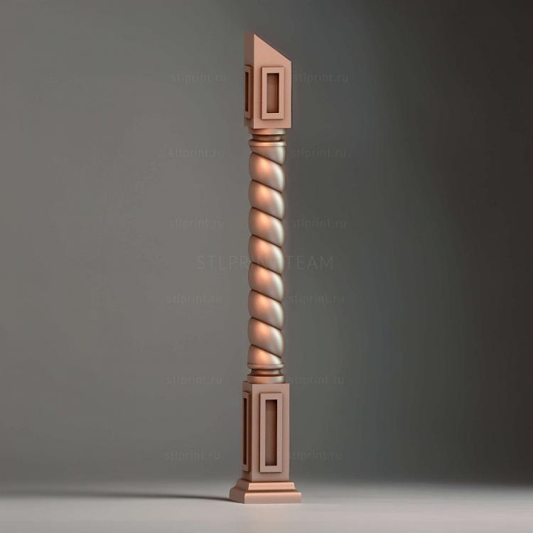 3d stl модель столба, геометричный декор