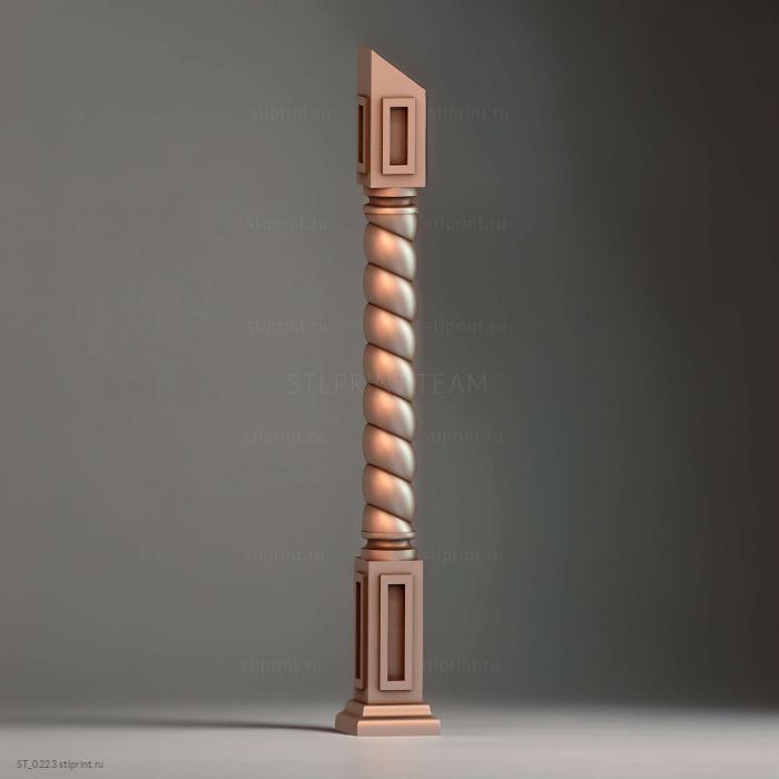 3d stl модель столба, геометричный декор