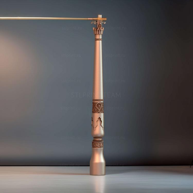 3d stl модель столба, для чпу станка