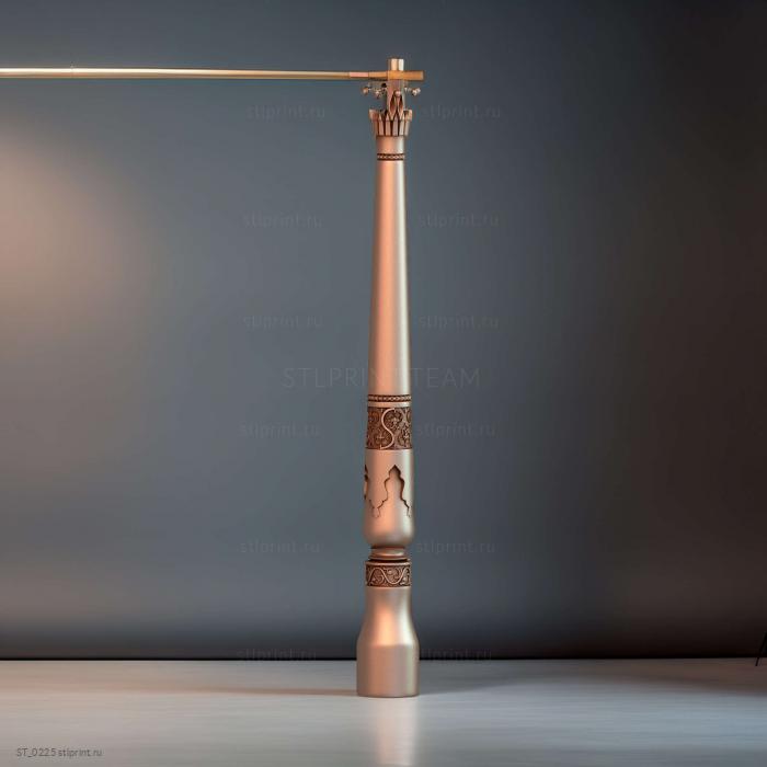 3d stl модель столба, для чпу станка