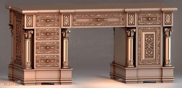 модель письменного стола, 3d stl, для ЧПУ станка