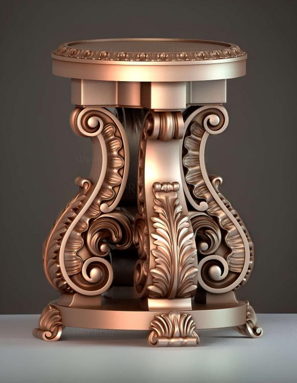 модель резного стола, 3d stl, для ЧПУ