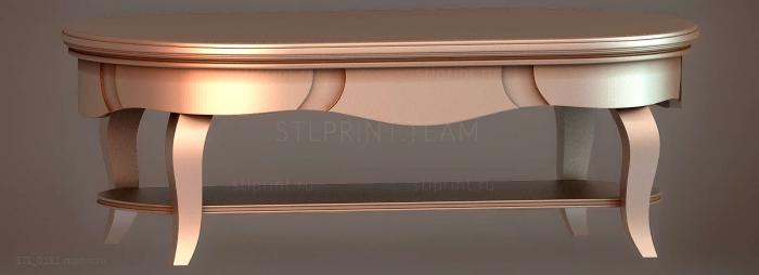 3d stl модель столика низкого, файл для чпу станка