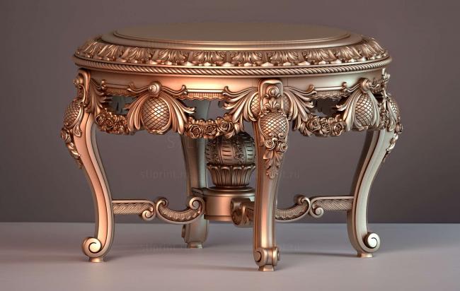 3d stl модель стола журнального барокко