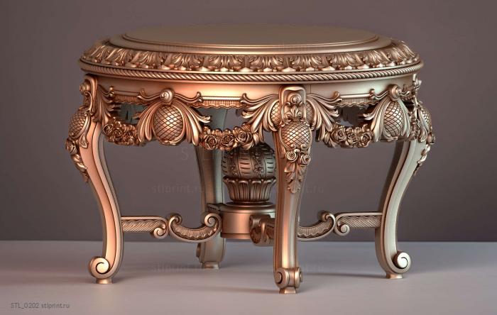 3d stl модель стола журнального барокко