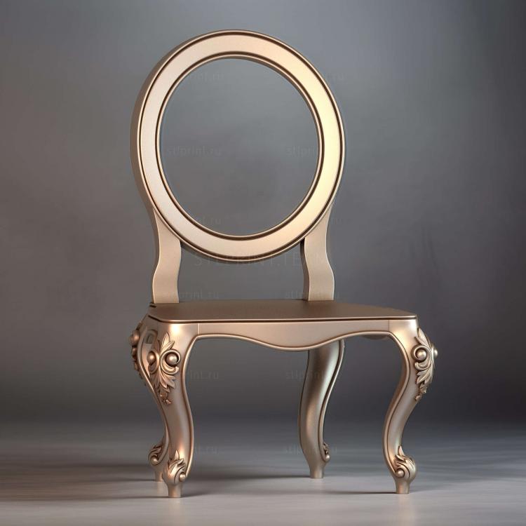 3d stl модель стула, файл для чпу станка