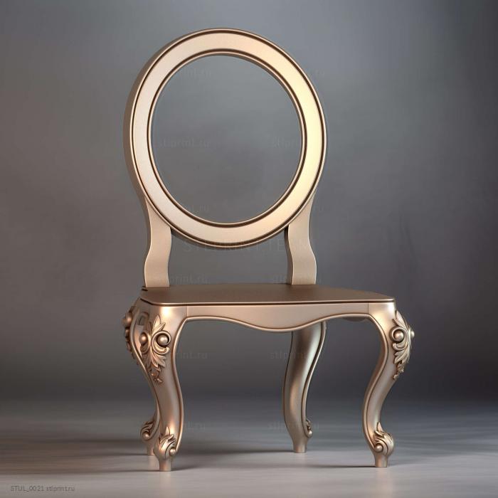 3d stl модель стула, файл для чпу станка