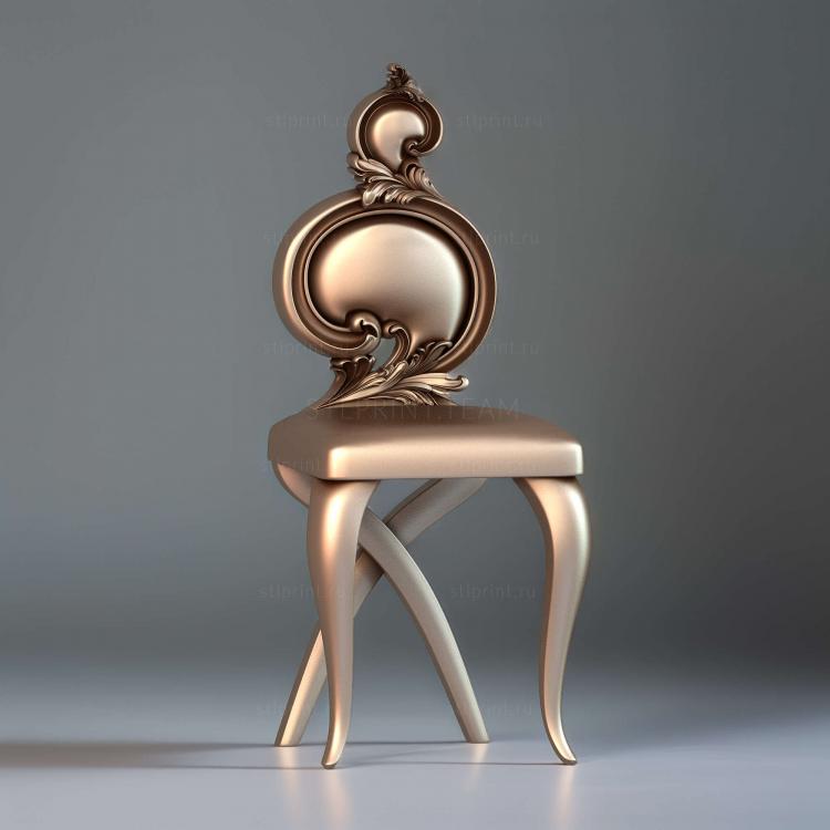 3d stl модель стула, файл для чпу станка