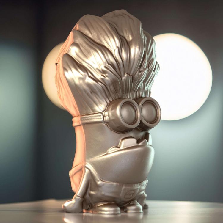 Миньон с фиолетовыми волосами 3D