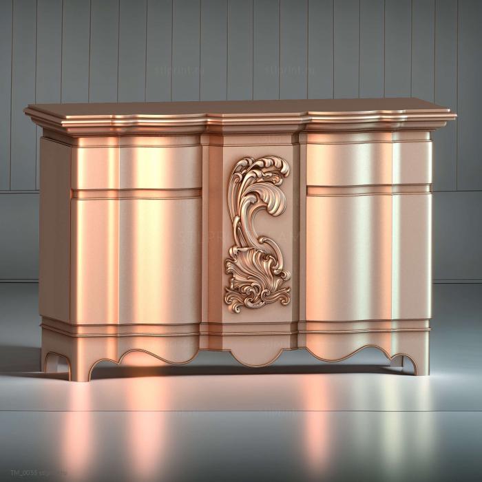 3d stl модель тумбы, для ЧПУ