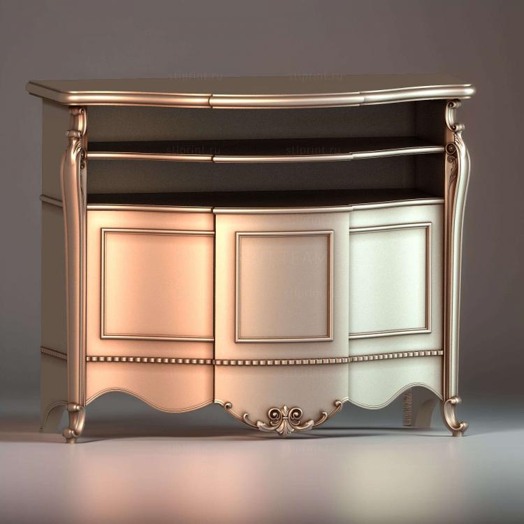 3d stl модель тумбы под ТВ