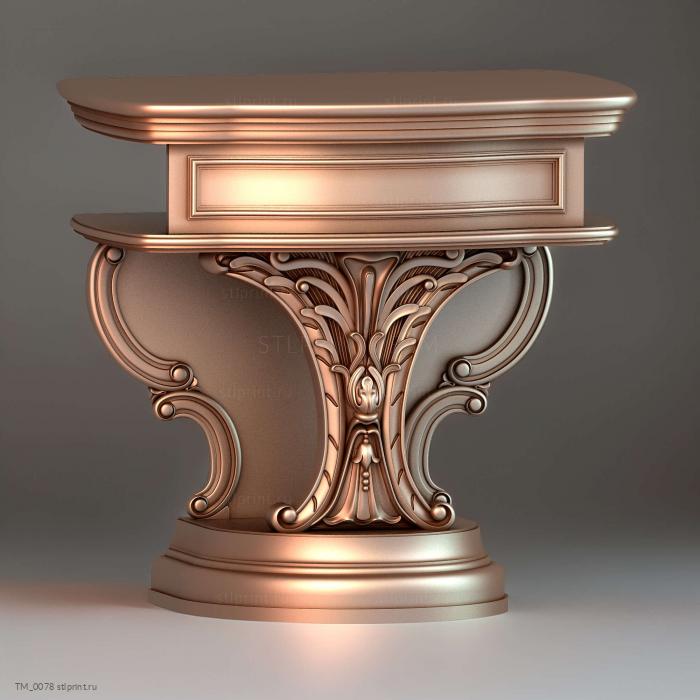 3d stl модель тумбы, для ЧПУ