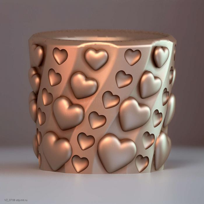 Mate corazon escalonado