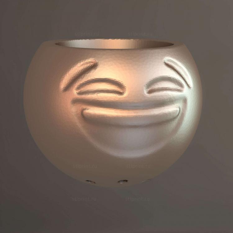 Emoji Gargalhada 1 Parede Aberto Furo Suporte