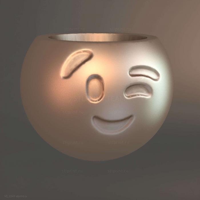 Emoji Piscada Parede Aberto